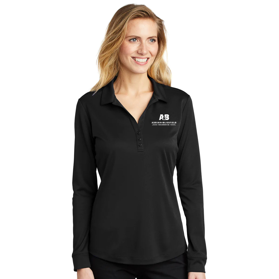 APPAREL/Shirts - Port Authority Ladies' Silk Touch Long Sleeve Performance Polo Shirt - A&B
